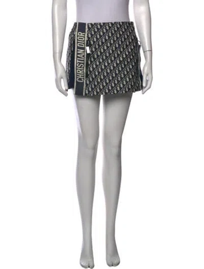 Pre-owned Dior Graphic Print Mini Skirt In Neutrals