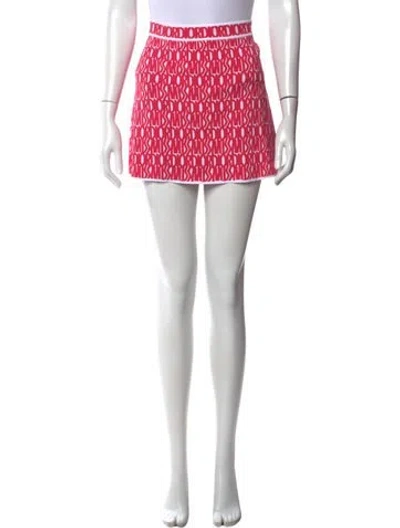 Pre-owned Dior Graphic Print Mini Skirt In Pink