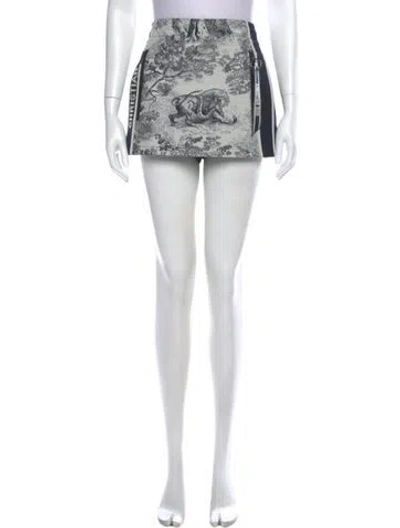 Pre-owned Dior Graphic Print Mini Skirt W/ Tags In Neutrals