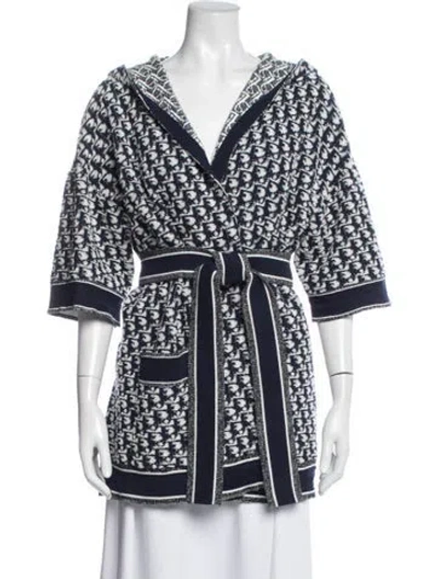 Pre-owned Dior Graphic Print Robe In Blue