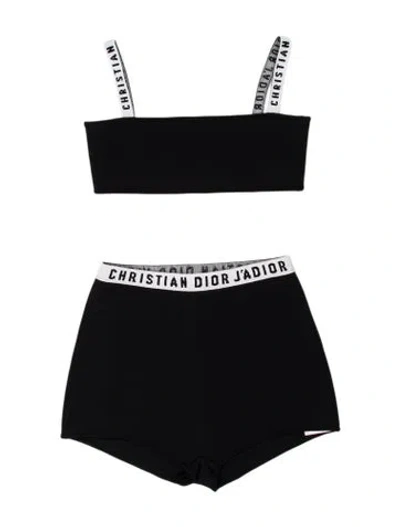 Pre-owned Dior Graphic Print Short Set In Black