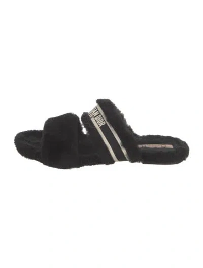 Pre-owned Dior Graphic Print Slides In Black