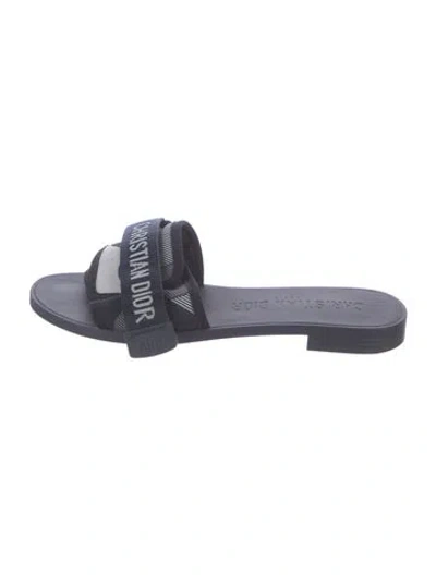 Pre-owned Dior Graphic Print Slides In Blue