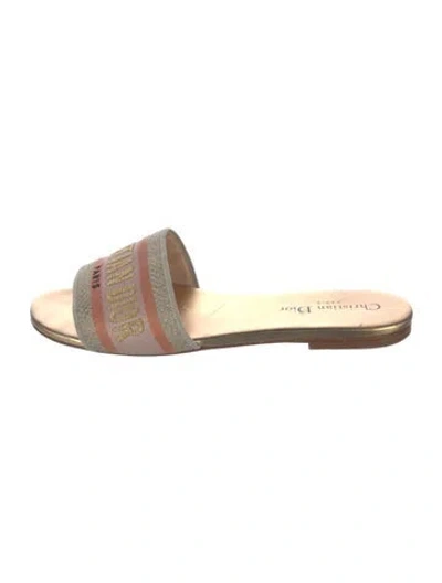 Pre-owned Dior Graphic Print Slides In Neutral