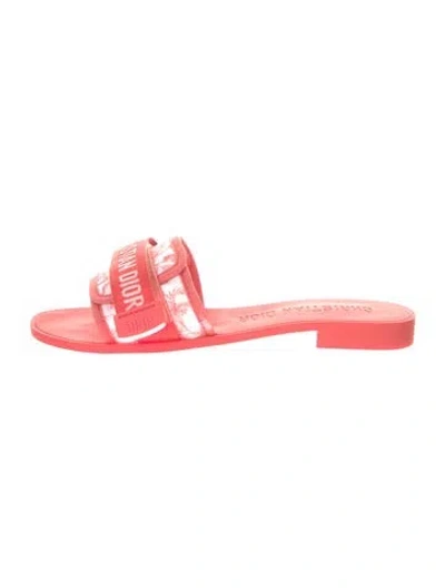 Pre-owned Dior Graphic Print Slides In Pink