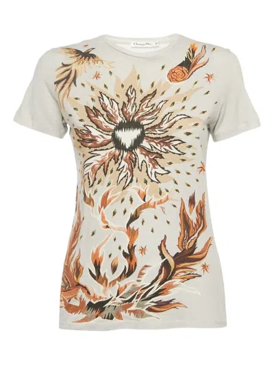 Pre-owned Dior Graphic-print T-shirt In Gray