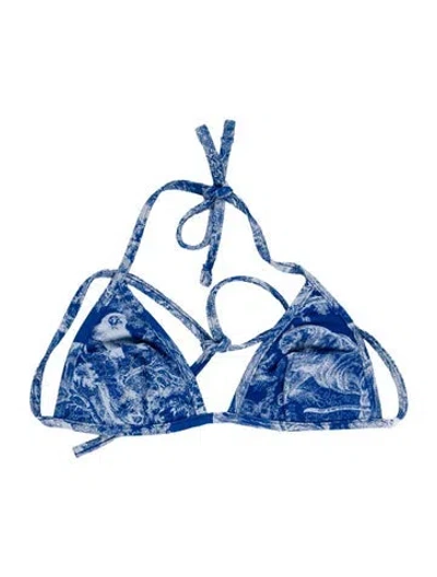 Pre-owned Dior Graphic Print Top W/ Tags In Blue