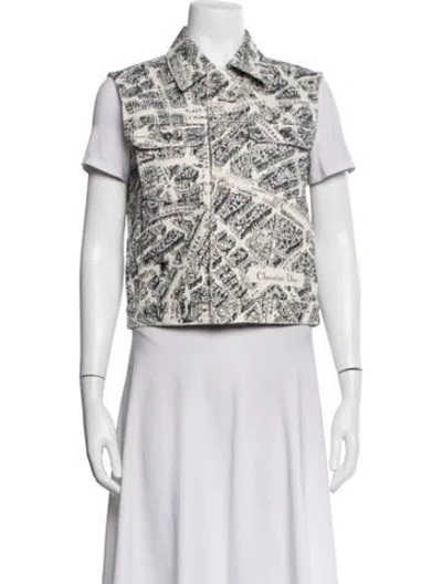 Pre-owned Dior Graphic Print Vest In White