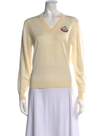 Pre-owned Dior Graphic Print V-neck Sweater In Neutrals