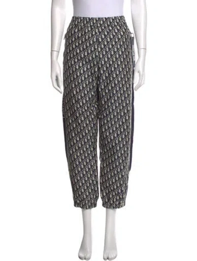 Pre-owned Dior Graphic Print Wide Leg Pants In Blue/neutrals