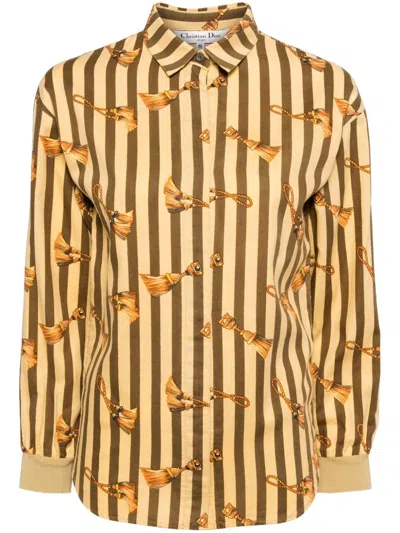 Pre-owned Dior Graphic-printed Long-sleeves Shirt In Yellow