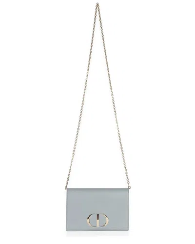 Pre-owned Dior Gray Leather Grained 30 Montaigne 2-in-1 Pouch (authentic Pre-loved)