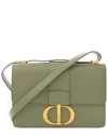 Dior Green Calfskin Leather Smooth 30 Montaigne Flap Bag (authentic Pre-loved)