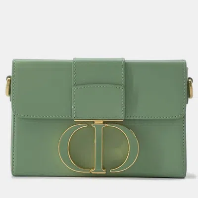 Pre-owned Dior Green Leather 30 Montaigne Shoulder Bag