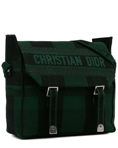 Dior Green Leather Camp Messenger Bag (authentic Pre-loved)