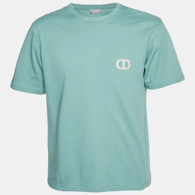Pre-owned Dior Green Logo Embroidered Cotton Relax Fit Shirt M