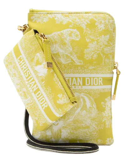 Dior Green Nylon Toile De Jouy Travel Multifunction Crossbody (authentic  Pre-loved) In Yellow