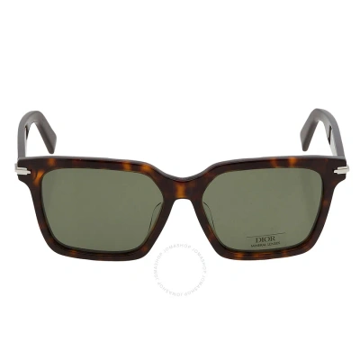 Dior Green Square Men's Sunglasses Blacksuit S3f 20c0 57 In Dark / Green