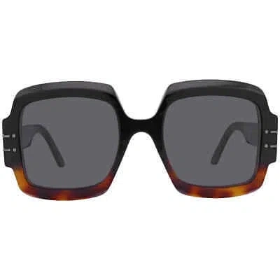 Pre-owned Dior Grey Butterfly Ladies Sunglasses Signature S1u 18a0 55 Signature In Gray