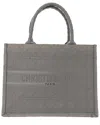 Dior Grey Cannage Canvas Embroidered Medium Book Tote (authentic Pre-loved)