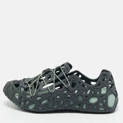 Pre-owned Dior Grey Cannage Rubber Wrap Sneakers Size 42
