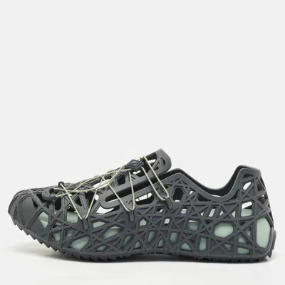 Pre-owned Dior Grey Cannage Rubber Wrap Sneakers Size 45