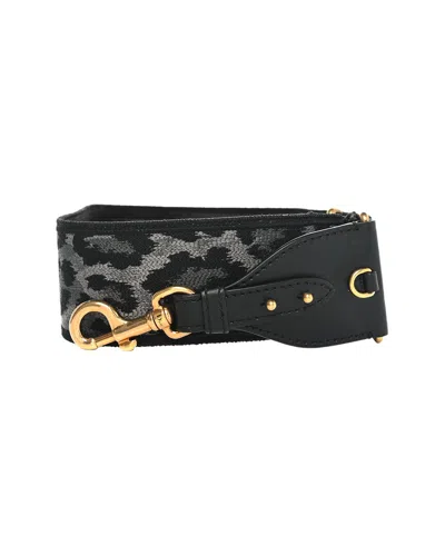 Dior Grey Canvas Mizza Embroidered Leopard Shoulder Strap (authentic Pre-  Loved) In Black