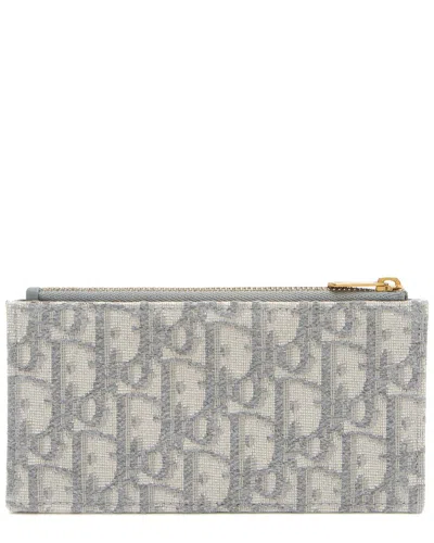 Dior Grey Leather Oblique Insert (authentic Pre-loved) In Gray