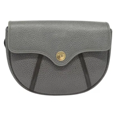 Pre-owned Dior Grey Leather Shoulder Bag ()