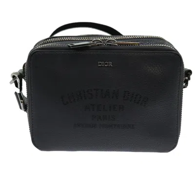Dior Grey Leather Shoulder Bag () In Black