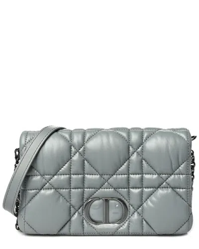 Dior Grey Microcannage Leather Macro Mini Caro Bag (authentic Pre-loved)
