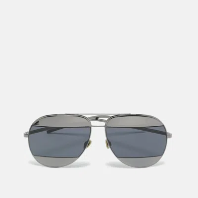 Pre-owned Dior Grey Mirrored Kj1ir Split1 Aviator Sunglasses In Gray