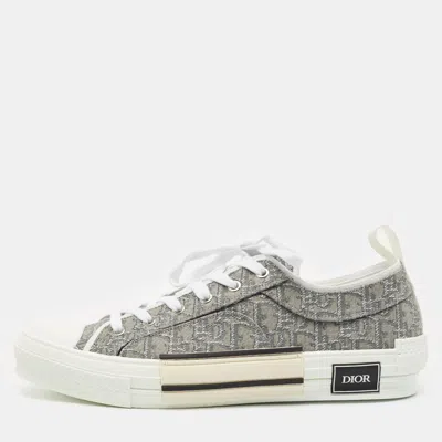 Pre-owned Dior Grey Oblique Canvas B23 Low Top Sneakers Size 45