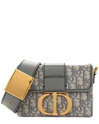Dior Grey Oblique Coated Canvas 30 Montaigne Box Bag (authentic Pre-loved)