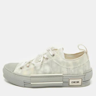 Pre-owned Dior Grey Oblique Mesh And Rubber B23 Sneakers Size 37 In Gray