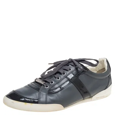 Pre-owned Dior Grey Patent Leather And Leather Low Top Trainer Size 41