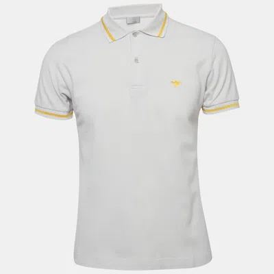 Pre-owned Dior Grey Pique Polo T-shirt M In Gray