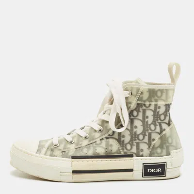 Pre-owned Dior Grey/transparent Pvc And Nylon B23 High Top Sneakers Size 38.5 In Gray
