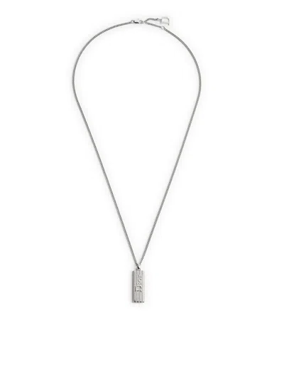 Dior Guilloché Plate Pendant Necklace In Purple