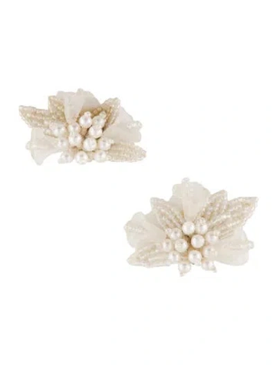 Pre-owned Dior Hair Clips In White