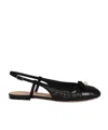Dior Pearl Quilted Pointed Flat Sole Sandals In Black