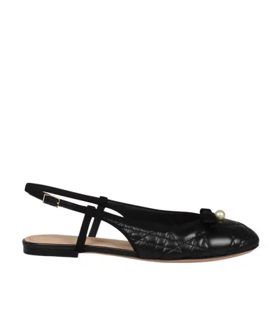 Dior Half-heeled Flat Sandals In Black