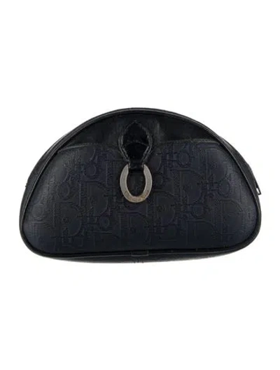 Pre-owned Dior Half-moon Cosmetic Pouch In Black