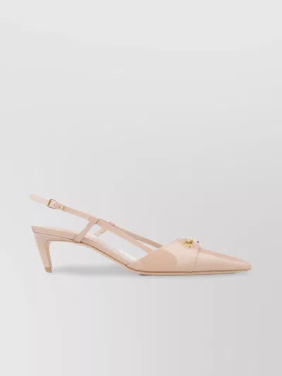 Dior Hardware Pointed Toe Smooth Finish Sandals In Purple
