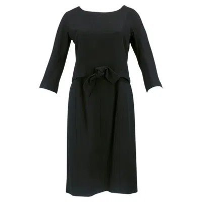 Pre-owned Dior Haute Couture Black Two-piece Wool Dress, 1960s