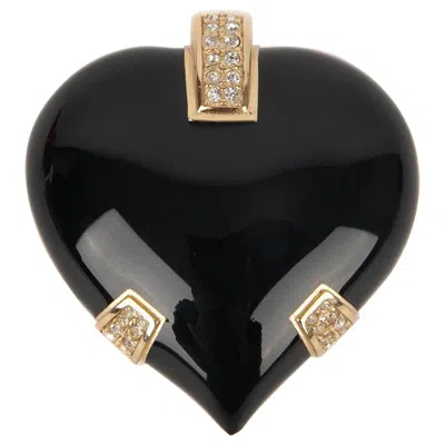 Pre-owned Dior Heart Brooch In Golden Metal In Multi
