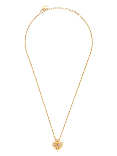Pre-owned Dior Heart-pendant Necklace In 金色