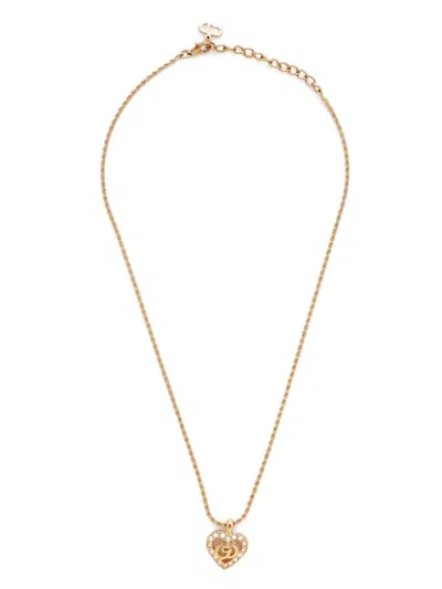 Pre-owned Dior Heart-pendant Necklace In 金色