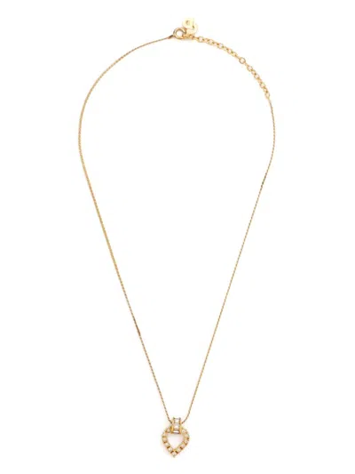 Pre-owned Dior Heart Pendant Necklace In Gold