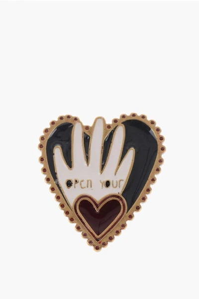 Dior Heart-shaped Charm For Shoulder Strap In Black